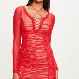 BRAND NEW MESH LACE UP MISSGUIDED DRESS